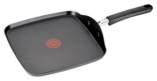 0032406057425 - T-FAL C03713 OPTICOOK HARD ANODIZED THERMO-SPOT TITANIUM NONSTICK OVEN SAFE SQUARE GRIDDLE COOKWARE, 10.25-INCH, BLACK