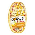 3242272832355 - L'OVALE PIZZA FILM PLASTIQUE 3 FROMAGES STANDARD OVALE INDIVIDUEL PATE FINE MEUBLE REFRIGERE