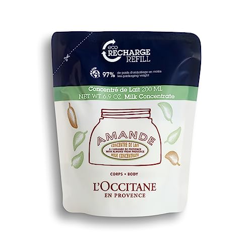 3253581766408 - LOCCITANE ALMOND MILK CONCENTRATE 200ML, 6.9 OZ REFILL: 48 HOUR HYDRATION*, SMOOTH, VISIBLY FIRM SKIN, DELICIOUS SCENT, WITH ALMOND OIL, SOFTEN SKIN