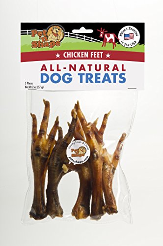 0032657120725 - PET 'N SHAPE ALL NATURAL DOG CHEWZ CHICKEN FEET TREAT, 5 COUNT