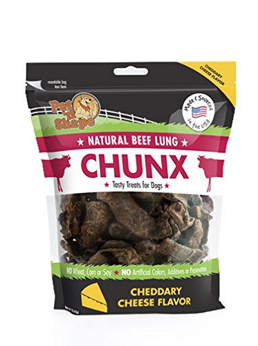 0032657121746 - PET 'N SHAPE CHUNX BEEF LUNG NATURAL DOG TREATS, CHEESE FLAVOR, 1-POUND BAG, 3 PACK