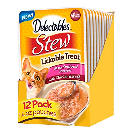 0032700113629 - DELECTABLES STEW NON-SEAFOOD CHICKEN & BEEF LICKABLE WET CAT TREATS - 12 PACK