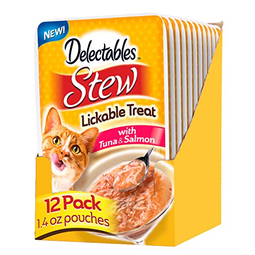 0032700129484 - DELECTABLES STEW TUNA & SALMON LICKABLE CAT TREAT, 12 COUNT