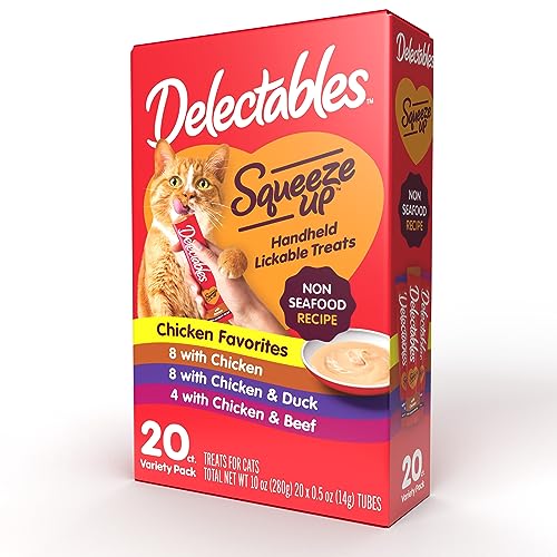 0032700130367 - DELECTABLES SQUEEZE UP NON-SEAFOOD VARIETY PACK LICKABLE CAT TREAT, 20 COUNT