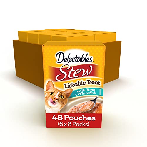 0032700130411 - HARTZ DELECTABLES STEW TUNA & WHITEFISH LICKABLE WET CAT TREATS, 48 COUNT