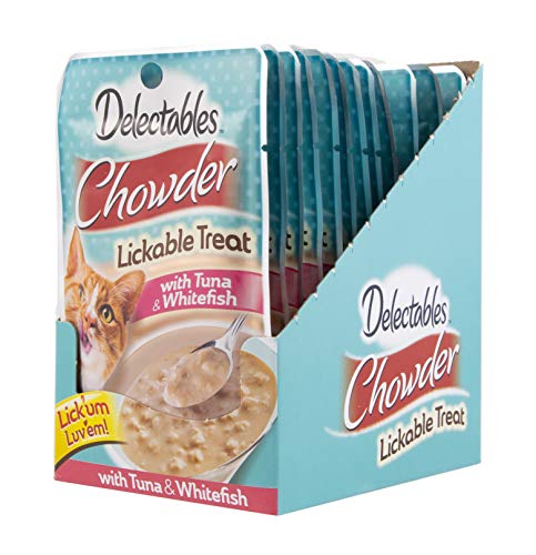 0032700155001 - DELECTABLES CHOWDER LICKABLE WET CAT TREATS TUNA & WHITEFISH, 1.4 OUNCE, PACK OF 12