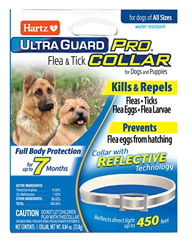 0032700155933 - HARTZ ULTRAGUARD PRO REFLECTIVE FLEA & TICK COLLAR FOR DOGS AND PUPPIES, 7 MONTH FLEA AND TICK PREVENTION PER COLLAR, 1 COUNT