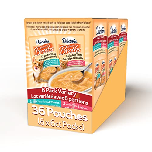 0032700504335 - DELECTABLES SAVORY BROTHS LICKABLE CAT TREATS VARIETY PACK, 36 COUNT