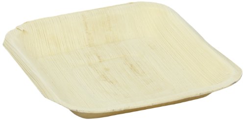 3282552115785 - PACKNWOOD PALM LEAF SQUARE PLATE, 6.3 X 6.3 (CASE OF 100)
