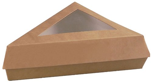 3282552122097 - PACKNWOOD KRAFT PIZZA SLICE BOX WITH WINDOW, 6.6 LONG X 6.6 WIDE X 5.1 HIGH (CASE OF 200)