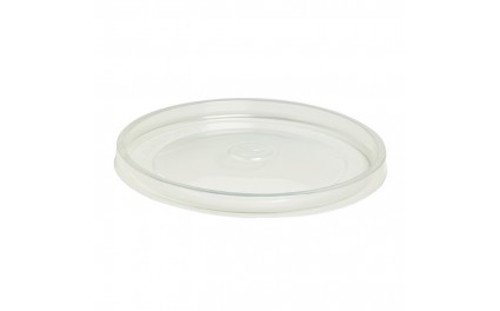 3282552128518 - PACKNWOOD CLEAR PLASTIC LID FOR ROUND NEWSPAPER PRINT AND KRAFT DELI CONTAINERS, 5.9 DIAMETER, FITS ALL SIZES (PACK OF 500)