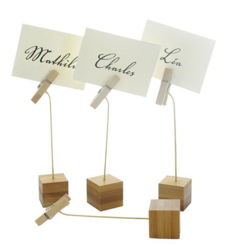 3282552129454 - PACKNWOOD BAMBOO PLACE CARD HOLDER CLIPS, 0.9 X 0.9 X 5.1 HIGH (CASE OF 144)