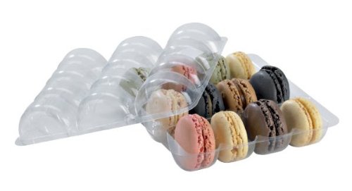 3282552130016 - PACKNWOOD CLEAR PLASTIC MACARON INSERT, TOP AND BOTTOM, HOLDS 12 MACARONS (CASE OF 75 SETS)