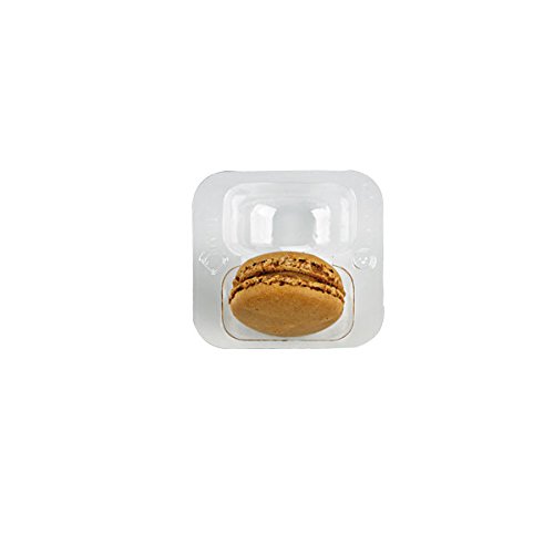 3282552134274 - PACKNWOOD CLEAR PLASTIC MACARON INSERT WITH CLIP CLOSURE, HOLDS 2 MACARONS (CASE OF 125 SETS)