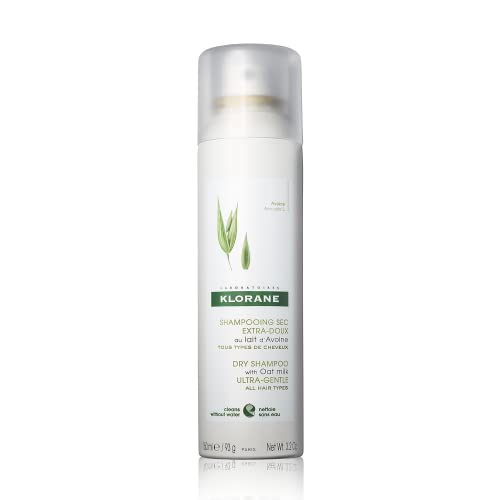 3282770200898 - KLORANE DRY SHAMPOO WITH OAT MILK, ULTRA-GENTLE, ALL HAIR TYPES, NO WHITE RESIDUE, PARABEN & SULFATE-FREE, 3.2 OZ.