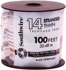 0032886918384 - SOUTHWIRE 22956752 SIMPULL THHN OR THWN2, 14 GAUGE THHN STRANDED WIRE, 100' PER ROLL, WHITE