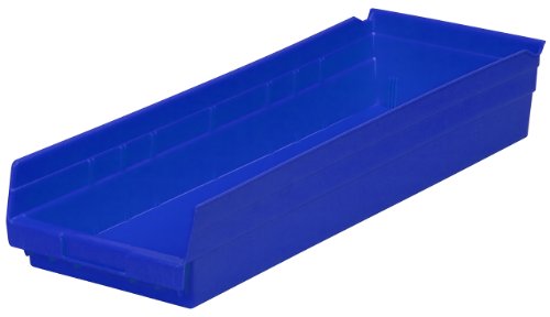 0032903018417 - AKRO-MILS 30184 24-INCH BY 8-INCH BY 4-INCH PLASTIC NESTING SHELF BIN BOX, BLUE, CASE OF 6