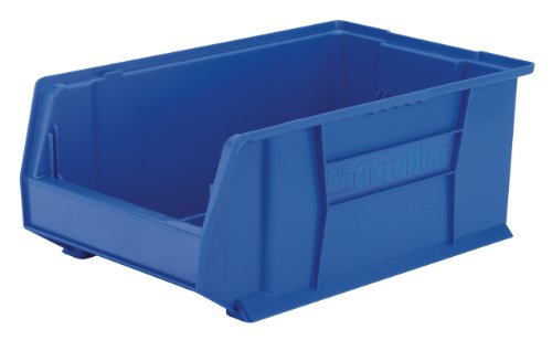 0032903532838 - AKRO-MILS 30281 20-INCH D BY 12-INCH W BY 8-INCH H SUPER SIZE PLASTIC STACKING STORAGE AKRO BIN, BLUE, CASE OF 3