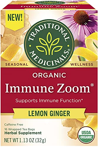 0032917007841 - TRADITIONAL MEDICINALS ORGANIC IMMUZE ZOOM LEMON GINGER, PACK OF 1, 16 TEABAGS