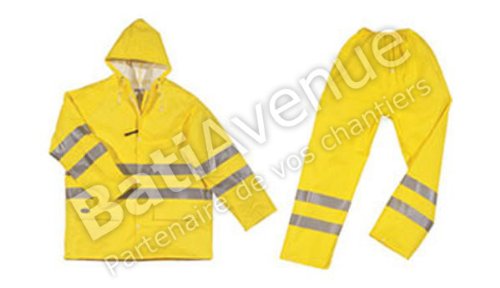 3295249038915 - DELTAPLUS MEN'S PANOPLY 208 WATERPROOF RAIN SUIT LARGE HIGH VISIBILITY YELLOW