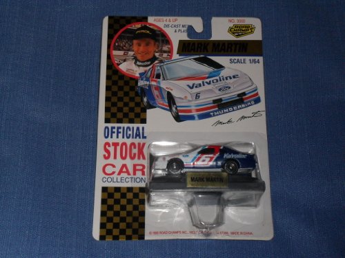 0032961030000 - 1992 NASCAR ROAD CHAMPS . . . MARK MARTIN #6 VALVOLINE FORD THUNDERBIRD 1/64 DIECAST . . . INCLUDES DISPLAY STAND