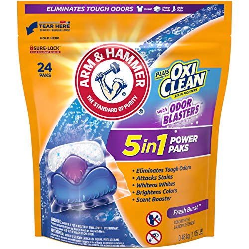 0033200001713 - ARM & HAMMER PLUS OXICLEAN WITH ODOR BLASTERS, 5-IN-1 POWER PAKS, 24 COUNT