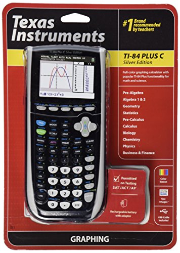 0033317205905 - TEXAS INSTRUMENTS TI-84 PLUS C SILVER EDITION GRAPHING CALCULATOR, BLACK