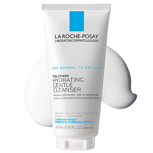 3337875685900 - LA ROCHE-POSAY TOLERIANE HYDRATING GENTLE FACIAL CLEANSER, DAILY FACE WASH WITH CERAMIDE AND NIACINAMIDE FOR NORMAL TO DRY SENSITIVE SKIN, OIL-FREE, FRAGRANCE FREE