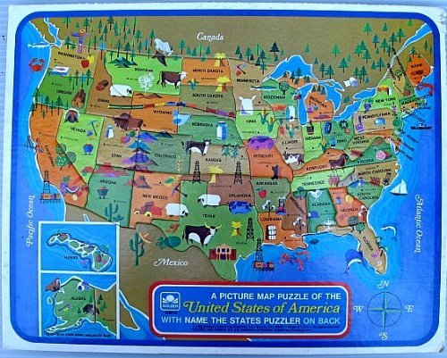 0033500045608 - A PICTURE MAP PUZZLE OF THE UNITED STATES OF AMERICA: LEARN STATE SHAPES & CAPITALS; GOLDEN BRAND; WESTERN PUBLISHING CO ©1968