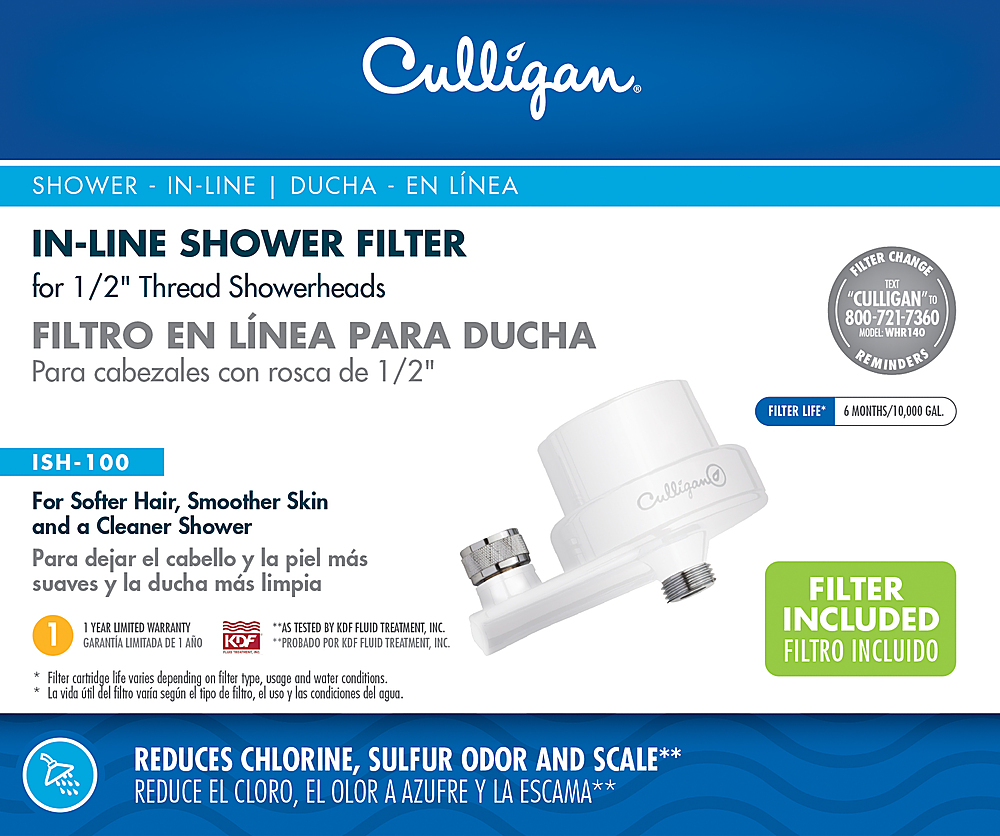 0033663006379 - CULLIGAN - CULLIGAN® ISH-100 IN-LINE SHOWER FILTER - WHITE