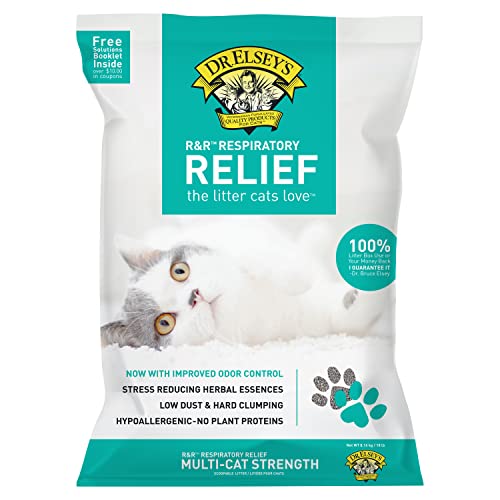 0000338008181 - DR. ELSEYS R AND R CAT LITTER - LOW DUST , LOW TRACKING, HARD CLUMPING, SUPERIOR SCENT CONTROL, UNSCENTED AND NATURAL INGREDIENTS - STRESS REDUCING KITTY LITTER, SUPPORTS HEALTHY BREATHING