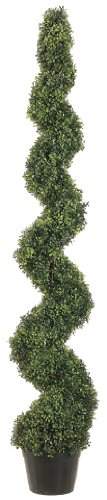 0033849637809 - SILK DECOR 6-FEET POND BOXWOOD SPIRAL TOPIARY PLANT, GREEN
