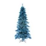 0033849725865 - 7.5HX44D FANTASY BOTTLE BRUSH PINE TREE X750 W/400 BLUE LIGHTS ON METAL STAND BLU