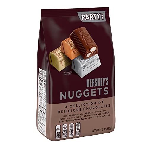 0034000018789 - HERSHEYS NUGGETS HALLOWEEN CANDY, ASSORTED CHOCOLATE, BULK PARTY BAG, 31.5 OZ
