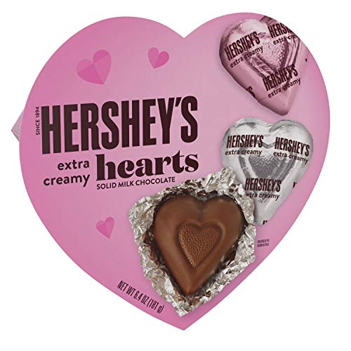 0034000183562 - HERSHEY HEARTS VALENTINES CANDY, CHOCOLATE, HEART SHAPED BOX, 6.4 OUNCE (PACK OF 6)