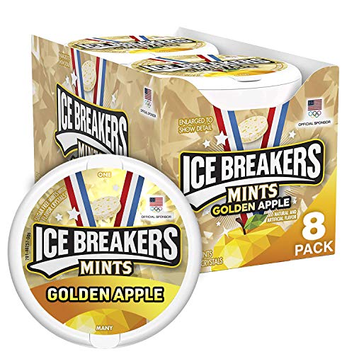 0034000402571 - ICE BREAKERS MINTS, SUGAR FREE, GOLDEN APPLE FLAVOR, 8 COUNT