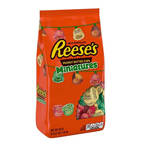 0034000449361 - REESE'S HOLIDAY PEANUT BUTTER CUPS MINIATURES, 36-OUNCE BAG