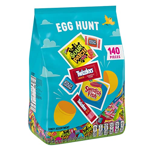 0034000479108 - HERSHEY AND MONDELEZ EGG HUNT SWEET AND SOUR ASSORTMENT CANDY, EASTER, 46.9 OZ BULK VARIETY BAG (140 PIECES)