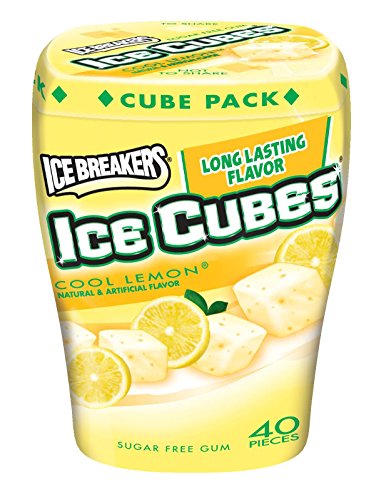 0034000700653 - ICE BREAKERS ICE CUBES SUGAR FREE GUM, COOL LEMON, 40-PIECE CONTAINER (4 PACK)