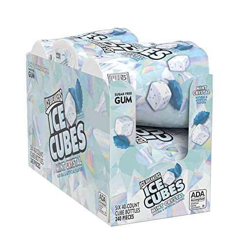 0034000706143 - ICE BREAKERS ICE CUBES MINT CRYSTAL FLAVORED GUM BOTTLE PACK BOX