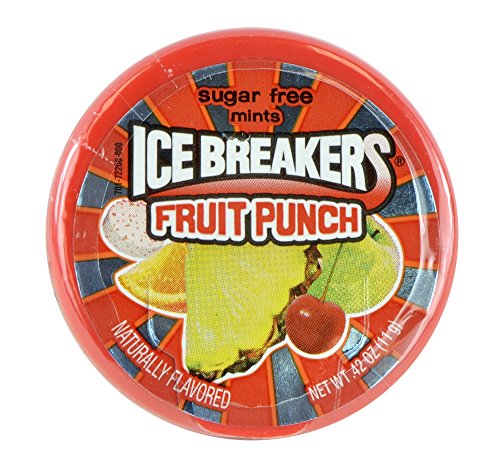 0034000722068 - ICE BREAKERS FRUIT PUNCH MINTS, 0.43 OUNCE PUCKS (PACK OF 9) SUGAR FREE NATURALLY FLAVORED MOUTH FRESHNER