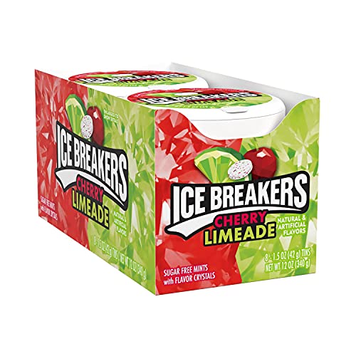 0034000722730 - ICE BREAKERS CHERRY LIMEADE FLAVORED MINTS PUCK, 1.5 OZ., (PACK OF 8)
