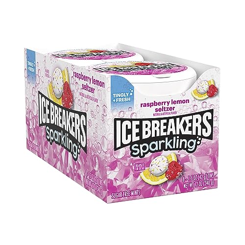 0034000725076 - ICE BREAKERS SPARKLING RASPBERRY LEMON SELTZER BREATH MINTS TINS, 1.5 OZ (8 COUNT)