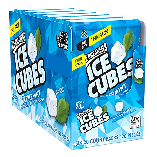 0034000938506 - ICE BREAKERS ICE CUBES CHEWING GUM PEPPERMINT, 1.62 OZ. (6 COUNT)