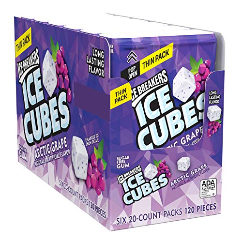 0034000938544 - ICE BREAKERS ICE CUBES CHEWING GUM ARCTIC GRAPE, 1.62 OZ. (6 COUNT)