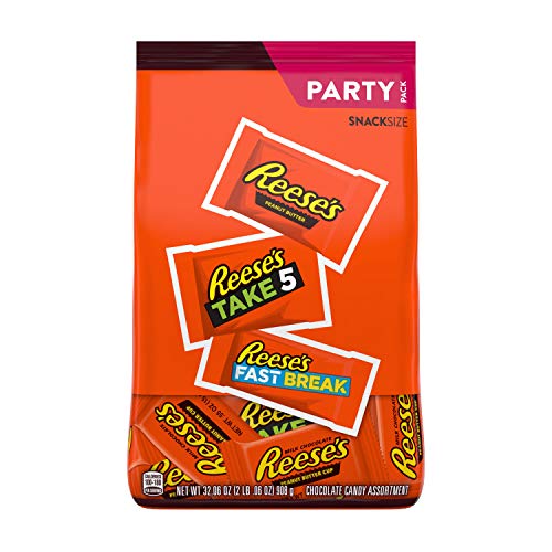 0034000939220 - REESES MILK CHOCOLATE PEANUT BUTTER ASSORTMENT SNACK SIZE CANDY BARS, HALLOWEEN, 32.06 OZ, PARTY BAG