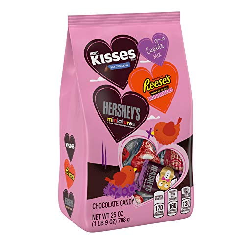 0034000999613 - HERSHEYS, KISSES AND REESES CHOCOLATE ASSORTMENT CANDY, VALENTINES DAY, 25 OZ. VARIETY BAG
