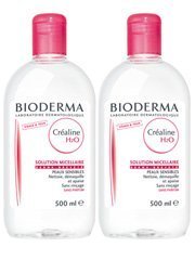 3401525599067 - BIODERMA H2O MICELLE SOLUTION 2 X 500ML (FRENCH PACKAGING: CRÉALINE, ENGLISH PACKAGING: SENSIBIO)
