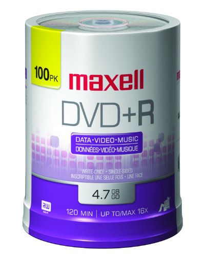 0340961786699 - MAXELL 639016 4.7 GB DVD+R DISCS - 100 PACK