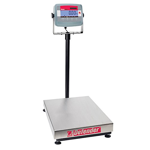 3412000000015 - OHAUS D31P60BL DEFENDER 3000 BASIC LEVEL DRY-USE BENCH SCALE, STAINLESS STEEL PAN, 60 KG CAPACITY, 10 G READABILITY, 550 MM PLATFORM L X 420 MM PLATFORM W